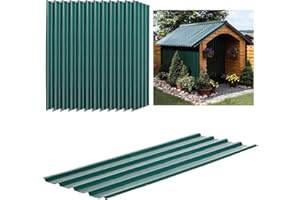 Outsunny Lot de 12 Panneaux en Acier galvanisé Résistant aux Intempéries, Vert, dim. d'un Panneau 129L x 45l cm