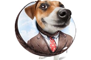 SuplutuX Aufblasbare Halskrause für Hunde & Katzen - Weicher Leckschutz-Kragen mit verstellbarem Kordelzug, Ideal nach Operationen oder bei Wunden, Sicht bleibt frei, L