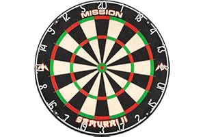 Mission Darts DB023 Samurai II Cible de fléchettes Standard de compétition Professionnelle avec Structure métallique Ultra Fine et Couleurs résistantes à la décoloration
