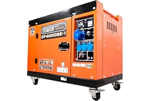 DeTec. Diesel Generator 5500 Watt I 1-Zylinder 4-Takt Motor Stromgenerator Diesel leise 72 dB(A) I 1 Phasen Diesel Aggregat Stromerzeuger 230V I Diesel Stromaggregat mit E-Start Schallgedämmt
