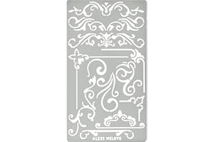 ‎ALEKS MELNYK Aleks Melnyk No.3 Schablonen Vintage Ornamente, Designer Metall Stencil für Möbel, vorlagen shabby, chabby chic, Malerschablonen für die Wand Muster, Template, Brandmalerei, Gravur, Set 1 Stück