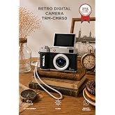 Mini Dijital Retro Kamera CMR50 Siyah 48MP Selfie Video Vlog Kamerası