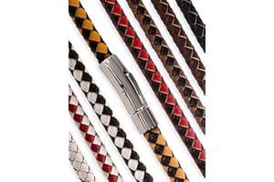 Fly Style 4 mm Halskette Choker Armband aus Kunstleder geflochten mit Verschluss aus Edelstahl - Herren Kette - Damen Halskette