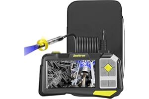 Endoscope with 360 degree rotatable lens, Zealtron 360 Degree Rotating borescope with 9 LED Lights 8.0mm Borescope IP68 Waterproof Snake Scope Camera with 4.5" IPS Screen, 32GB Card, Carrying Bag