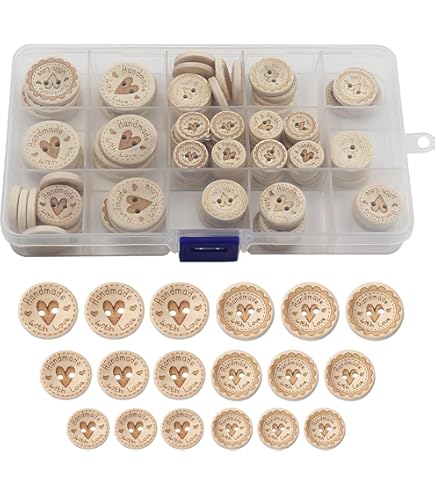 Boutons En Bois À 2 Trous Avec Motif Live Love Laugh En Bois