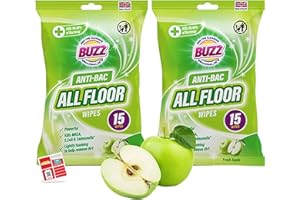JOIN THE CLEANING BUZZ 40 toallitas Buzz All Floor Lavender | Ultra Fuerte, Piso de madera grande | Toallitas de limpieza para suelo de madera | Imán de polvo de secado rápido