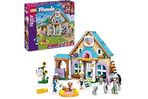 LEGO Friends Tierarztpraxis für Pferde und Haustiere - Pferdespielzeug für Mädchen und Jungen mit 3 Figuren und 5 Tierfiguren - Kreatives Spielset - Geschenk für Kinder ab 7 Jahren 42651
