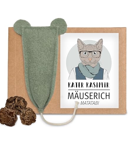 Aumüller Katzenspielzeug Ratte Cedric 3er Set - Mit Baldrian & Raschelfüllung