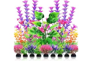 QUOZUO Aquarium Decorations Plants, 20pcs Aquarium Decor Plants, Colorful Fish Tank Accessories, Fish Tank Plants Plastic Decoration for Aquariums
