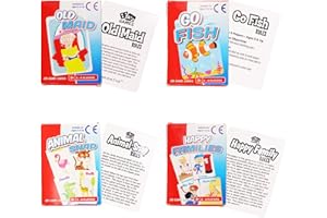 D.A.Y. REPUBLIC 4 Classic Snap Card Game Decks, Includes, Go Fish, Old Maid, Animal Snap and Happy Families, Spill Proof Plastic Coating, Educational, Easy to Shuffle & Durable Ideal For Family Night Games and Travel