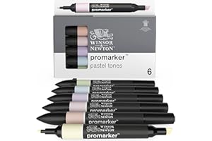 Winsor & Newton - Set de Rotuladores ProMarker, 6 Unidades, Tonos Pasteles