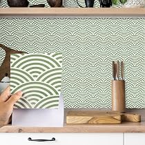 YIFU LIFE Peel And Stick Wallpaper Border Modern Abstract, Brown/White Removable Self Adhesive