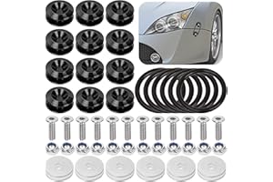 Swpeet 54Pcs - 3 Pairs Black Quick Release Fastener Kit, Universal Aluminum Bumper Clips Quick Release Front Rear Bumper Fasteners Trunk Front Rear Bumper Fasteners Fenders Holders Kit for Car Bumper