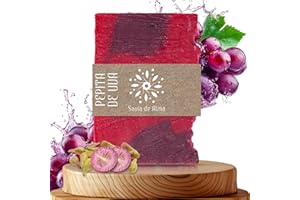 SAVIA DE ALMA Jabón de Pepita de Uva Artesanal y Vegano – Jabón en Barra Natural, Facial, de Manos y Cuerpo | Antioxidante, Regenerador y Biodegradable | Resveratrol | Hecho en España | 100 g (1, Pepita de Uva)
