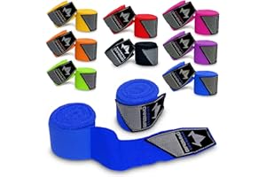 GENERIC Brammo 4.5M Boxing Hand Wraps Elasticated Inner Glove For MMA Muay Thai Kickboxing Bandages - Great Protection for MMA, Muay Thai, Kickboxing, Martial Arts Training & Combat Sports