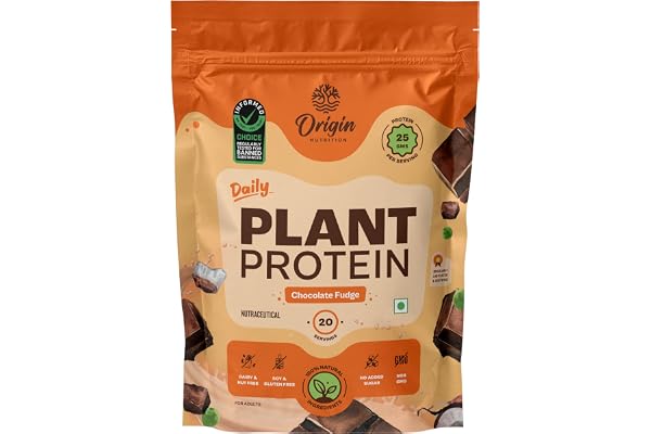 Origin Nutrition 100% Natural Plant Based Protein Powder, Ranked Best Vegan Protein by Independent Scientific Research, European Pea Protein Isolate & Pumpkin Seed, Easy to Digest Chocolate Flavour with 25g per serve Plant Based Protein 20 Servings,810g