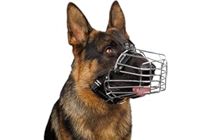 BRONZEDOG Muselière pour Chien en Fil de Fer - Berger Allemand pour Chiens de Taille Moyenne et Grande - Panier en métal Durable pour Mordre, mâcher et aboyer (XL)