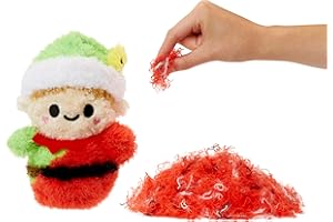 Fluffie Stuffiez Holiday Weihnachtsmann - Kleines Plüsch-Sammlerstück - Überraschung beim Auspacken - Kuschelweicher ASMR Flaum - Fidget, Basteln, Fell Abziehen - für Kinder ab 4 Jahren und Sammler