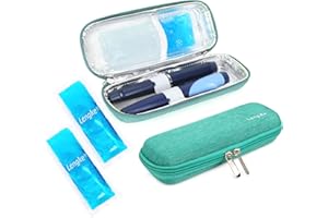 YOUSHARES Insulin Case with 2PCS Ice Packs - Medicine Cooler for Travel Insulin Cooler Diabetic Supplies Medicine Cool Bag (Green)