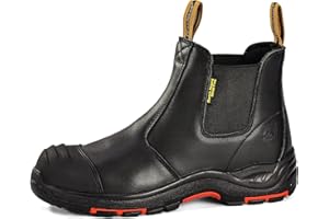 SAFEYEAR 8025 Nubuck SBP SRC Uomo Stivali da lavoro con punta composita Non acciaio Pelle resistente all'acqua Suola di gomma