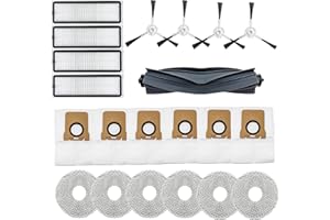 Geoviizon Kit de Accesorios para Xiaomi Robot Vacuum X20+ para dreame L10 Ultra L10s Ultra, 1 Cepillo Principal, 4 Filtro HEPA, 6 bolsas para el polvo, 4 cepillos laterales, 6 Mopa