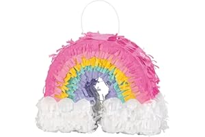 UNIQUE Vibrant Mini Rainbow Pinata Favor Decoration (20cm x 15cm) - Vibrant, Colorful & Fun Party Accent - Perfect for Parties & Events - 1 Pc