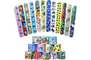 Henkodo Slap Armbänder,12 PCS Slap Bands Klatscharmband Wristband Schnapparmbänder Set Snap Bracelets Slap Bands mit Muster bunte Mitgebsel für Kindergeburtstag Spielpreisise Kinder-Partys (A),