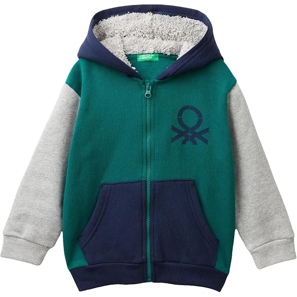 Cárdigan Con Capucha United Colors Of Benetton Para Niño – Turquesa, Talla 5 Años, Algodón Y Poliéster