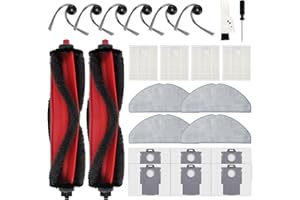 Yivy Juego de accesorios para Roborock Q7 L5+, Q7 M5+, 2 cepillos principales, 6 cepillos laterales, 4 filtros HEPA, 4 toallitas, 6 bolsas para el polvo, juego de accesorios de repuesto