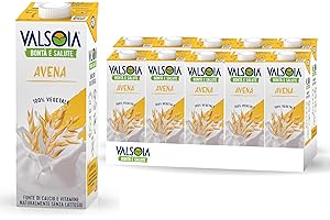 Valsoia - Bevanda Avena Drink, Box da 10 Tetra Brik da 1000 ml, 100% Vegetale, Senza Lattosio, con Calcio e Vitamine, Ideale anche per Vegani e Vegetariani, può Contenere Tracce di Glutine