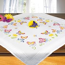 VERVACO Stickdecke Frühling Blumen – 80x80 Cm, Kreuzstich-Set Mit Allem Zubehör