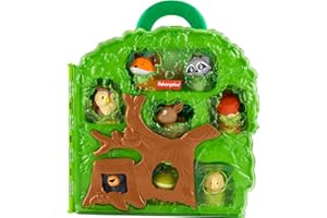 Fisher-Price Little People Toddler Toy Forest Friends Carry Case Playset with Animal Figures for Pretend Play Kids Ages 1+ Years, HWB29