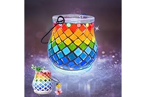 FORMIZON Kit Fai da Te Lanterna Fata, Kit di Luci Notturne a Mosaico, Tessere Mosaico e Decorazione Insetti per Bambini Adulti, Regalo di Compleanno per Ragazzi Ragazze di Età 6 7 8 9 10+ (Arcobaleno)