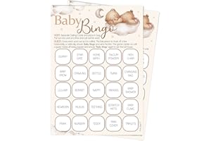 Pink Bee Parties Bingo Baby Shower Game in Teddy Bear Theme - 20 Players