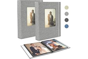 SIMDAO Álbum de fotos de 13 x 18 cm, 52 paquetes de 2 unidades, pequeño mini álbum de fotos de lino, páginas negras, 26 páginas con 52 fotos, álbum de fotos para bebé, San Valentín, regalo de cumpleaños