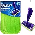 Reusable Microfibre Mop Pads Refills Compatible with Flash Power Mop, Machine Washable Replacement Pads for Multi-Surface Wet Dry Floor Cleaning Hardwood Laminate Floor (Pack of 4)