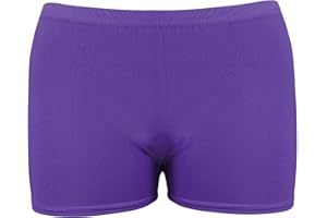 Style Lockers® Girls Kids Neon Microfiber Hot Pants Super Soft Shorts Dance Gym Party Stretch Stylish Yoga Knickers Short Pant 5-12 Years