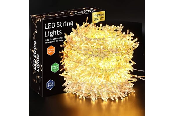 Gesto Warm White Led Serial String Lights Waterproof Copper Wire Yellow Fairy Lights for Home Decoration,Christmas, Deepawali & Diwali Decoration Lights for Balcony Outdoor (19 Meter Pack of 1)