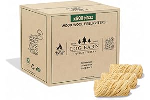 LOG-BARN Log Barn Natural Firelighters (Box of 500). Natural Fire Lighters for Wood Burners, Pizza Ovens, Open Fires. BBQ Lighters, Fire Starters for Log Burners – Genuine Log Barn Fire Wood & Eco Firelighters