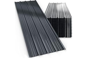 GARDEBRUK® 14x Tôles de bardage 110x46cm = 7m² galvanisé résistant aux intempéries tôle ondulée trapézoïdale tôle profilée toit mur abri de jardin anthracite