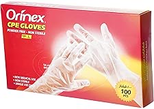 ORINEX CPE GLOVES POWDER FREE NON STERILE (L) 100 PCS