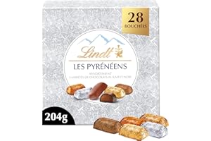 Lindt - Boîte Cadeau LES PYRÉNÉENS Edition Silver - Assortiment de Chocolats au Lait et Noirs - Frais et Fondants - Idéal pour Noël, 204g