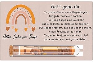 Otuuz Regalo in Denaro per Battesimo Ragazzo, Provetta Carta Regalo in Legno Regalare Denaro Confezione Regalo Buono in Denaro per Battesimo Bambino Figlioccio Confezione (Arcobaleno Arancione)