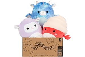 Squishmallows Original 8-Inch Mystery Pack Small-Sized Ultrasoft Plush - Styles Age 3+ Will Vary in Surprise Box That Includes Three 8-Inch Medium Original