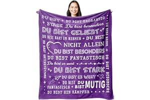 ‎JURATAR Juratar Geschenke für Frauen Männer, Personalisierte Decke Geburtstagsgeschenk für Frauen, Dankeschön-Geschenke für Freundin Schwester Kollegin, Superweiche Decke aus Flanell (Violett)