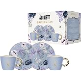 Bialetti Bridgerton 2 Fincan ve 2 Tabak Seti, Porselen, 80 ml