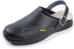 EuroRoutier Work Slipper, Sabots en Cuir avec Sangle Pivotant Ajustable et Boucle en métal