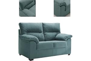 Tanuk Sofá DELLING 2 PLAZAS Turquesa 155x90 2 Plazas Desenfundable Fabricado en España Sistema de Limpieza ACUALINE (Envío y Subida a Domicilio Incluidos)