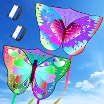 Yetech Cerf-volant monofil,2 cerf volant enfants,110*55cm,Ensemble licorne et dinosaure Kit cerf-volant,avec Queues Colorées y Ligne de kite,pour Enfants et la Famille Jeux et Activités de Plein Air