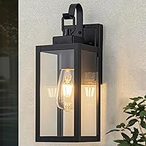 Lampada Da Esterno A Muro Stile Vintage - E27, IP54 Impermeabile, Nera, 21 Cm, Per Giardino, Ingresso
